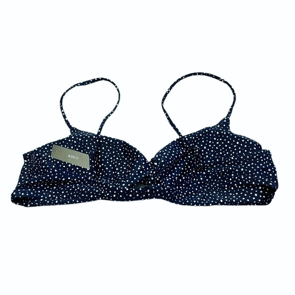 J. Crew Strappy Twist Bikini Top Women's 3X Navy Dot New BH536 - Picture 1 of 12